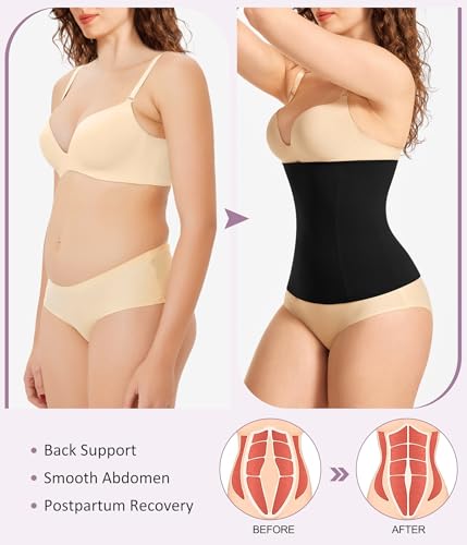 Image of YERKOAD Waist Trainer for Women Corset Shapewear Tummy Control Faja Body Shaper Waist Cincher Postpartum Belly Band