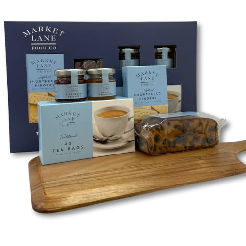 Traditional Time For Tea Hamper by Market Lane- Cream tea set containing Quality Tea, Strawberry Jam, Orange Marmalade, Fruit Cake, Highland Shortbread Fingers - Ideal Christmas or Birthday present - Image 3