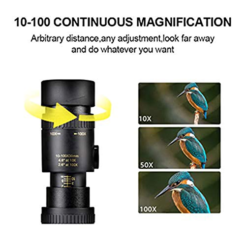 Xiaomu Telescópio Monocular Com Zoom Supertelefoto, 4k 10-300x40mm Hd Dual Focus Monóculo à Prova De