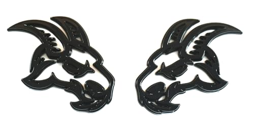 Image of 2pcs New Custom Head Emblems Right Left Badge Replacement for TRX Ram 1500 2500 3500 Fender Badge Hellcat (Black)