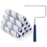 HUIROOWL 10Pcs 6 Inch Paint Rollers, Microfiber Paint Roller Covers with Roller Frame, Mini Paint Rollers for Wall House Painting, Small Paint Roller Covers for All Paints & DIY Craft Use