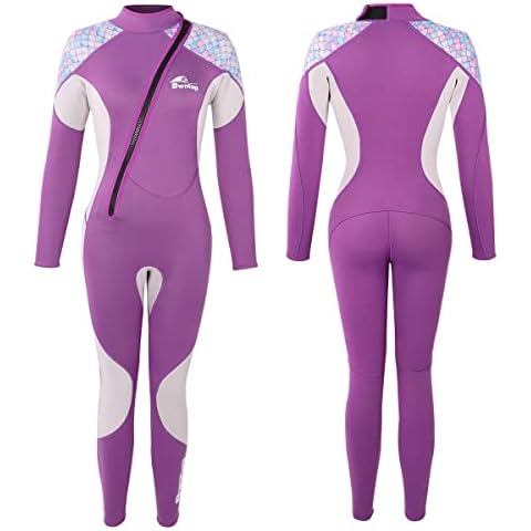 Wetsuit Women, 3mm Neoprene Wetsuit for Women, Front Zip in Cold Water Full Body Diving Suit Womens Wetsuit for Diving Surfing Snorkeling Swimming Water Sport Cover