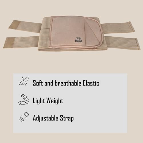 24 BH BAZAAR Abdominal Belt Pack of 2 | Free Size | Beige | Dual Strap Postpartum, Maternity & Back Support Belt for Women & Men | Belly Support, Tummy Control, Back Pain Relief - Image 3 thumbnail