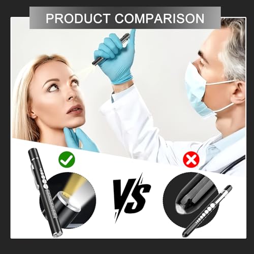 Image of TecoKart Rechargeable Pen Torch for Doctors & Nurses Dual Yellow & White Light Beams for Oral Eye Ear Nasal & Pupil Examinations Compact & Portable (Black)