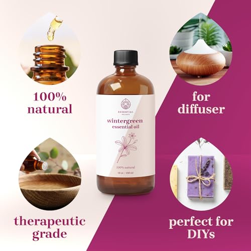 Wintergreen Essential Oil by Essential Delights - Premium Grade Essential Oil | for Aromatherapy, Soaps, Lotions, & Candles | Vegan & Cruelty Free (16 Fl Oz)