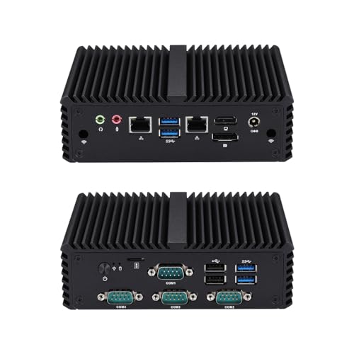 Image of Qotom Fanless Mini Industrial PC Celeron 4305U, 2 LAN, HD+DP, 4 RS232