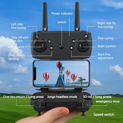 Image of joybox BrUsHlEsS-fOlDaBlE-DrOnE-WiTh-hQ-WiFi-cAmErA-ReMoTe-cOnTrOl-fOr-kIdS-QuAdCoPtEr-wItH-GeStUrE-SeLfIe-fLiPs-bOuNcE-MoDe-aPp-oNe-kEy tAkE-OfF