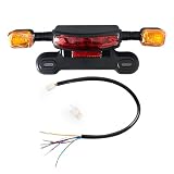 XinGeeek Electrical Motorbike Tail Light,12V Electric Scooter Brake Light and Turn Signal for Ebike Accessories Night Riding Brake Lamp