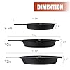 Z GRILLS Mini Cast Iron Skillets, Pre-Seasoned Cast Iron Frying Pan for Cooking & Grill, Stovetop, Camping Firepit, Induction, Oven Safe Cookware, 6.5 Inch #2