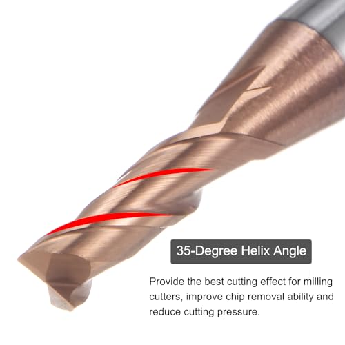 Image of uxcell 2pcs 2.5mm Dia 4mm Shank Square Nose End Mill 2 Flutes HRC55 Carbide AlTiN Coated CNC Router Bits Cutter Tools for End Milling CNC Machining
