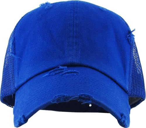 Image of KBETHOS Vintage Washed Distressed Cotton Dad Hat Baseball Cap Adjustable Polo Trucker Unisex Style Headwear