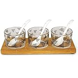 Garni de 3 verrines en verre et leur cuillère