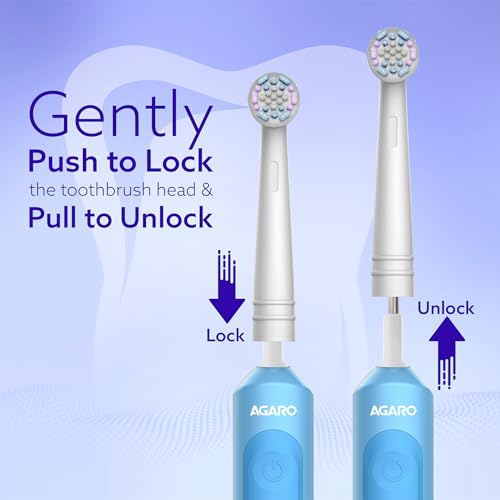 Image of AGARO Cosmic Oscillating Electric Toothbrush Refill Heads, Soft Bristles for Cleaning, Pack of 4 Brush Heads for Daily Oral Care,Compatible with AGARO Cosmic Plus & Cosmic Ultra Oscillating Toothbrush