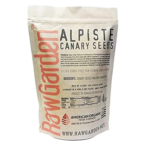 Raw Garden Canary Seed (Alpiste) (1 Pack 4 lbs) for Human Consumption, Silica Fiber Free. Cover