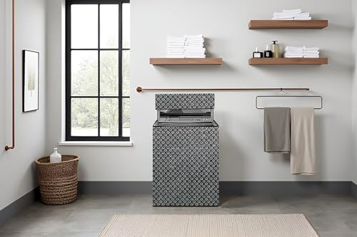 Image of Stylista Top Load Fully Automatic Washing Machine Cover Compatible for IFB 8 kg, 8.5 kg, 9 kg & 9.5 kg, Symmetric Pattern Grey White