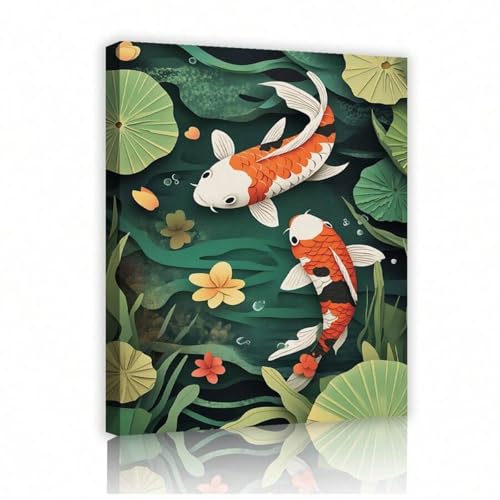 Toile murale poissons Koi pour chasser le stress et harmoniser vos murs
