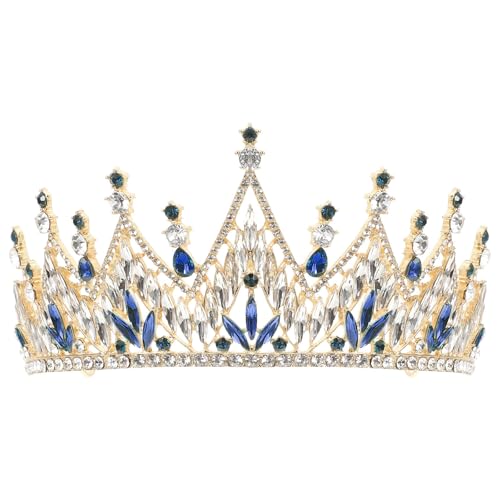Tiara de boda azul barroca PRETYZOOM adorno cabello tocado cumpleaños