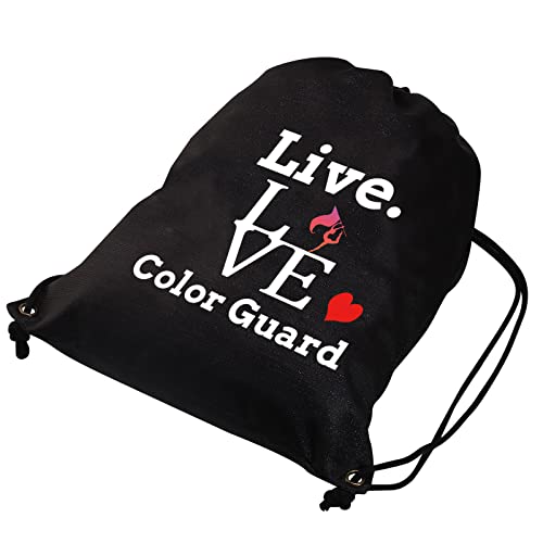 JYTAPP Color Guard Drawstring Bag Colorguard Senior Graduation Gift Drawstring Backpack Flag Gift Color Guard Gift (black)2