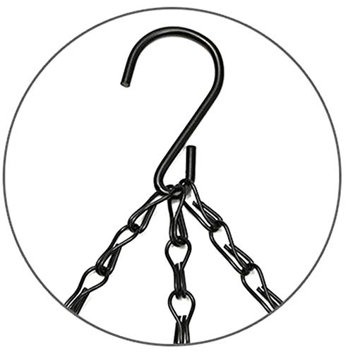 Black Hanging Basket Chains 3 Leads Flower Plant Pot Replacement Chain With Hooks Hanger For Bird Feeders, Planters, Lanterns And Ornaments 5 Pack Choose Length (16Inch) #TOP2
