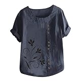 Summer Women Cotton Linen Tshirt Tops Fashion Casual Loose Fit T Shirts Short Sleeve Crew Neck Shirt