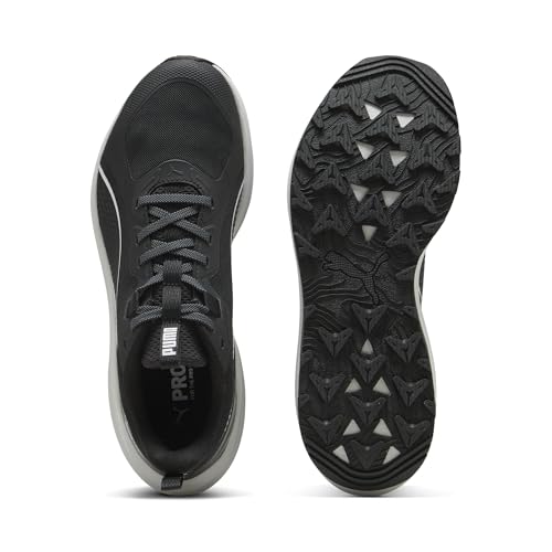 PUMA Puma Men's Flare PRO Trail Running Shoes, Puma Black-Feather Gray, 11.5