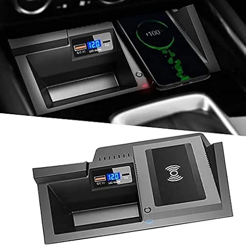 CLEC Wireless Car Charger Fit for Mazda CX5 2022-2017,QC 3.0 Wireless Phone Charging Pad for CX5 Accessories,USB Port 36W Center Console Wireless Phone Charging Mount for Cell Phones Cover