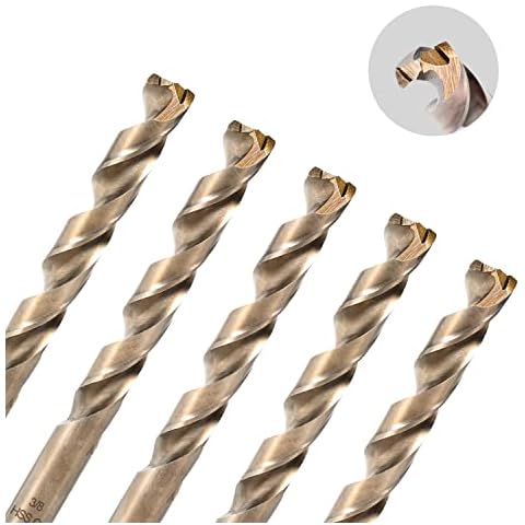 AugTouf 3/8" Cobalt Drill Bits(5Pcs), M35 High Speed Steel Jobber Length Twist Drill Bit Set for Hardened Metal, Stainless Steel, Cast Iron, Plastic and Wood Cover