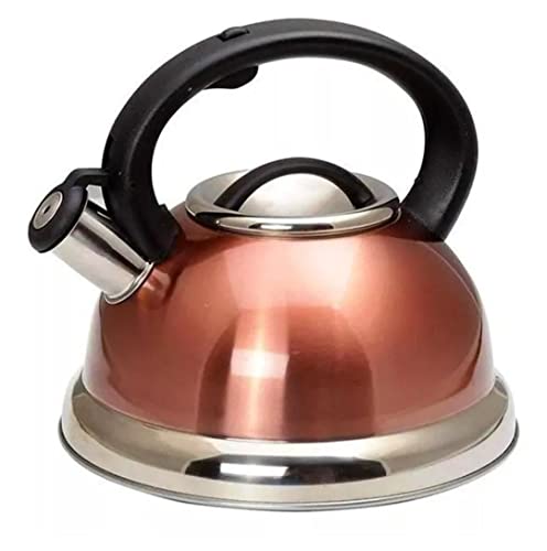 Chaleira De Inox Com Apito Fundo Triplo 3 Litros Rose-DELLA HOME