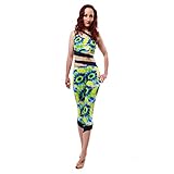 Elástico Lycra Wink Guiño Sirena Leggings Recortada Multi Glow/Navy Small
