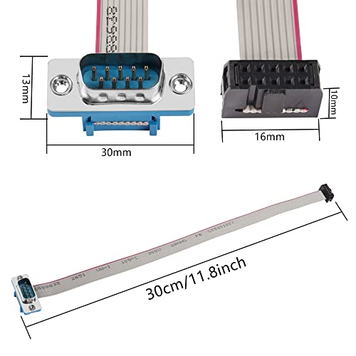 Pngknyocn Db9 To 10-Pin Idc Serial Cable,Rs232 Serial Male To 10 Pin Motherboard Header Flat Ribbon Cable（0.3M） #TOP6