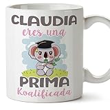 MUGFFINS Tazas Personalizadas para PRIMA - En Español - Koalificados Personalizados - 11 oz / 330 ml - Regalo personalizable original y divertido