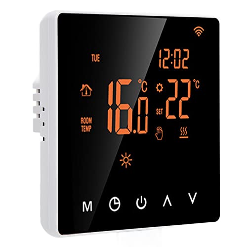 Hyuduo Termostato WiFi Inteligente, Controlador de Temperatura LCD para Calefacción por Suelo Radiante de Agua, Calefacción Eléctrica y Caldera de Gas, PC Retardante de Llama ABS, 41 a 194 Grados F
