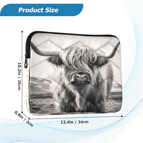 Funda para portátil de 13-14 pulgadas Highland Cow suave y ligera miniatura 3