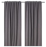 IKEA DAGOGA (504.123.10) 1 Pair Light Gray Room Darkening Curtains, 57x98 (145x250 cm)