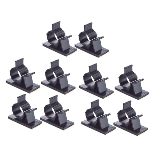 Operitacx 30 piezas Unidades Clips Adhesivos para Cables Abrazaderas Ajustables de Plástico Negro para Gestión y Organización de Cables Clips Autoadhesivos para Oficina y Hogar