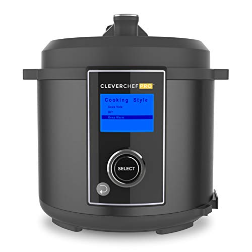 Drew&Cole CleverChef Pro 6-in-1 Digital Pressure Cooker 5.7L - Multicooker, Slow Cooker, Soup Maker, Rice Cooker, Sous Vide - Free Recipe App - Energy Efficient Cooking - Non-Stick Coating - Black