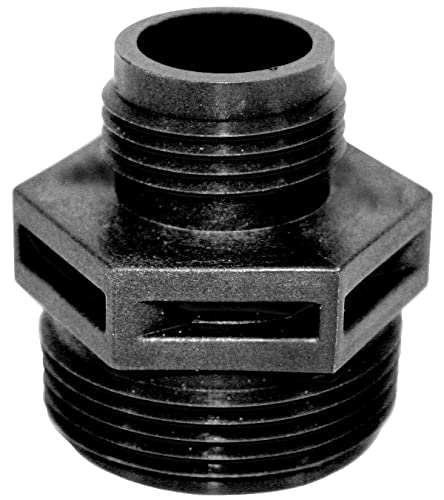 Image of Little Giant 599025 1-1 /4-inch MNPT x 3 /4-inch Male GHT Garden Hose Adapter for Utility, Pond, or Hydroponic Pumps with 1-1 /4-inch FNPT discharge, Black