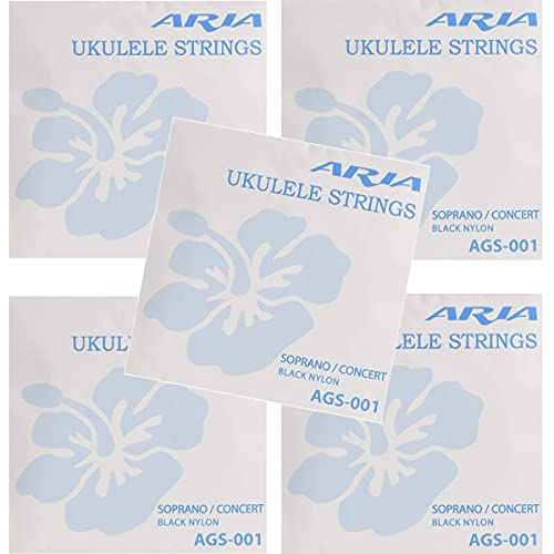 AA ubNiC EN \vm/RT[gp Aria Black Nylon Ukulele Strings AGS-001 (5Zbg)