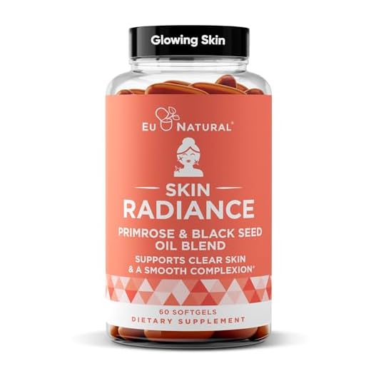 Eu Natural Radiance Flawless Skin & Complexion – Hormonal Acne, Healthy Skin Care – Cold Pressed Acne Pills, Evening Primrose Oil, Black Seed Oil, & DIM – 60 Liquid Softgels
