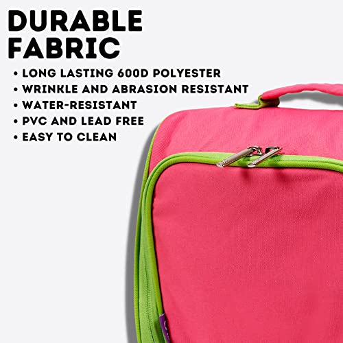 Image of J World Casey Womens Lunch Bag. Cute Insulated Lunch-Box for Teen Girls, Pink