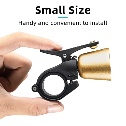 Image of ROCKBROS Bike Bell Classic Bicycle Bell Mountain Bike Bells for Adults with Loud Sound and Fit for 0.87-1.25in /22.2-31.8mm Bicycle Handlebars | Brass Alloy Loud & Clear Sound, Anti-Rust Anti-Aging, Hex Wrench Included, 2 Anti-Skid Pads, Fits Left /Right Handlebar