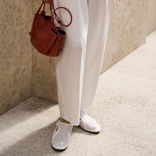 Mesh Ballet Flats for Women Fishnet Ballerina Flats Wide Width Mary Jane Shoes4