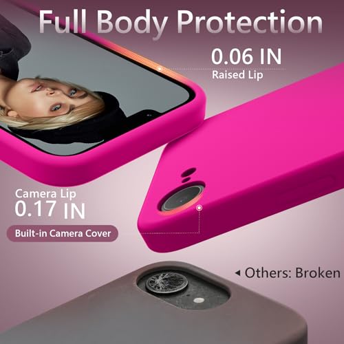Image of FireNova Magnetic for iPhone 17e Case /iPhone 16e Case, Compatible with MagSafe, [Silicone Camera Protection] Microfiber Lining Phone Case, 6.1 inch, Hot Pink
