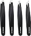 Professional Stainless Steel Tweezers Set (4-Piece) – Precision Tweezers for Ingrown Hair, Facial Hair, Splinter, Blackhead and Tick Remover by Utopia Care