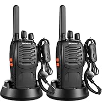 Baofeng Walkie Talkies PMR446 Funkgeräte Zwei-Wege-Radio Professionelle Große Reichweite 16 Kanäle VOX Wiederaufladbares Walkie Talkie BF-88X, Inklusive Ohrhörer, Akku und Ladegerät(2 Stück)