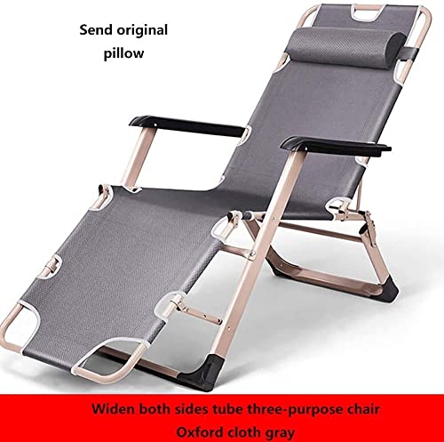 Chaise pliante inclinable multi-position en toile grise résistante - 4