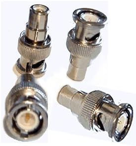 4 x Phono F to BNC M RCA socket to BNC Plug adaptor converters. Turn a phono plug into BNC Male connector instantly HDinterconnects brand.