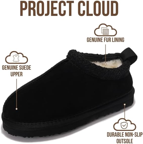 Project Cloud 100% Genuine Leather & Australian Shearling Slippers for Kids - Memory Foam Fuzzy & Non-Slip Fluffy Slippers Girls Footwear & Boys Footwear, Kids Unisex Shoes - Image 3