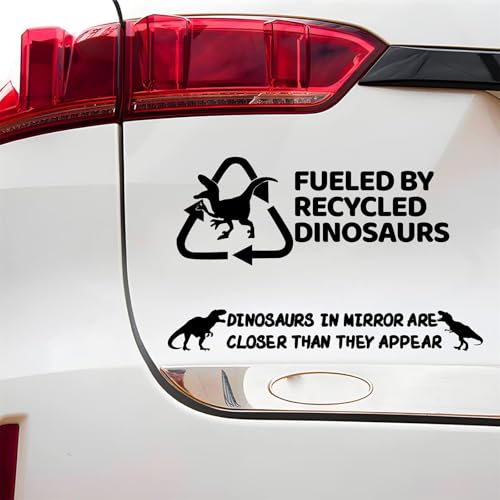 Image of Dinosaurs Car Vinyl Sticker T-Rex Car Bumper Stickers Cute Dino Car Decals Funny Car Bumper Decal for Laptop Car Window Glass Black Dinosaur Quote Letters Sticker for Men Women Adult Kid
