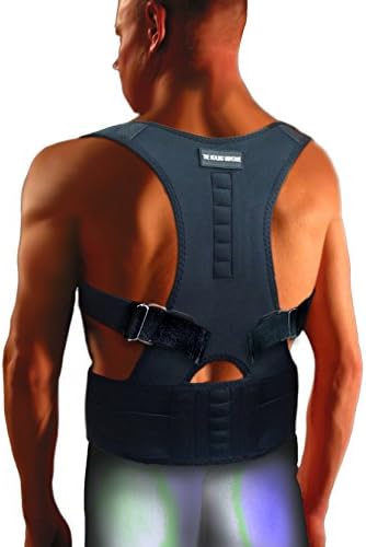 The Healing Universe Medical Back Posture Corrector - Thoracic & Lumbar Back Brace - Best Kyphosis Brace w Magnets - Full Spine and Back Pain Relief